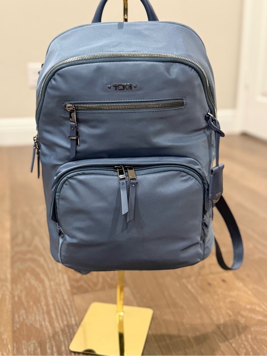 Tumi Handbags - Tumi Light Blue Backpack with Front Pockets Fits 13” Laptop Muti Compartments